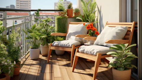 fauteuils cosy sur balcon