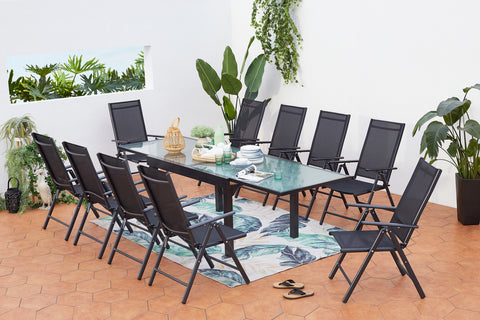 Salon de jardin table extensible - odenton anthracite - grande