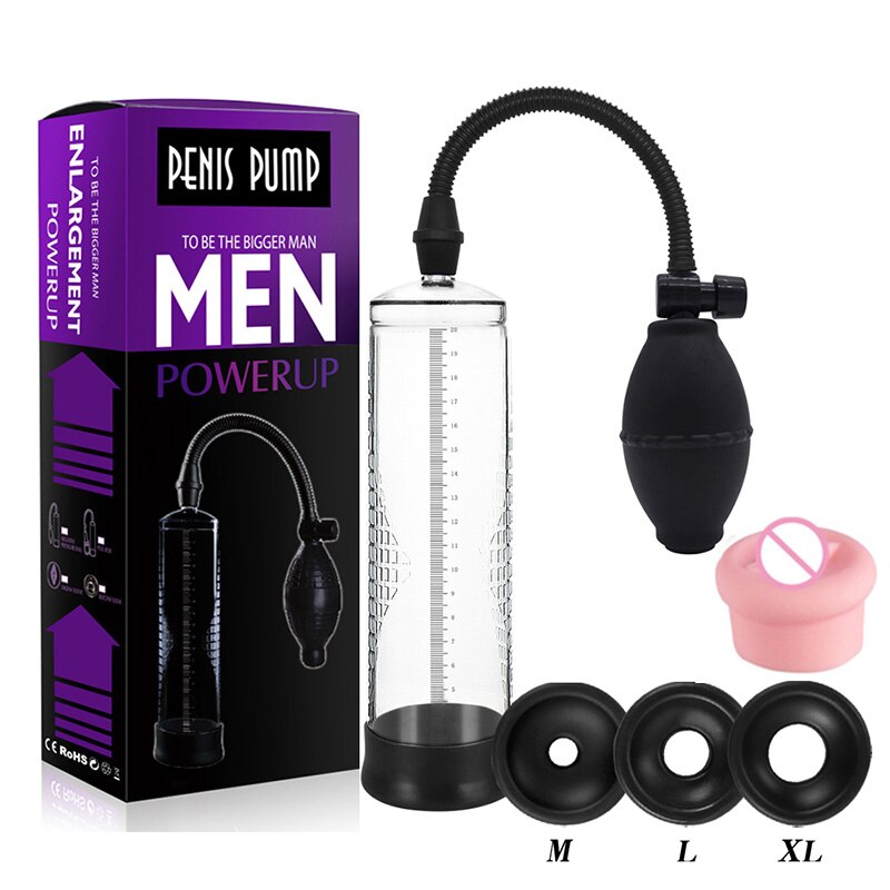 Effective Penis Pump Enlargement Vacuum Dick Extender Men Sex Toy photo