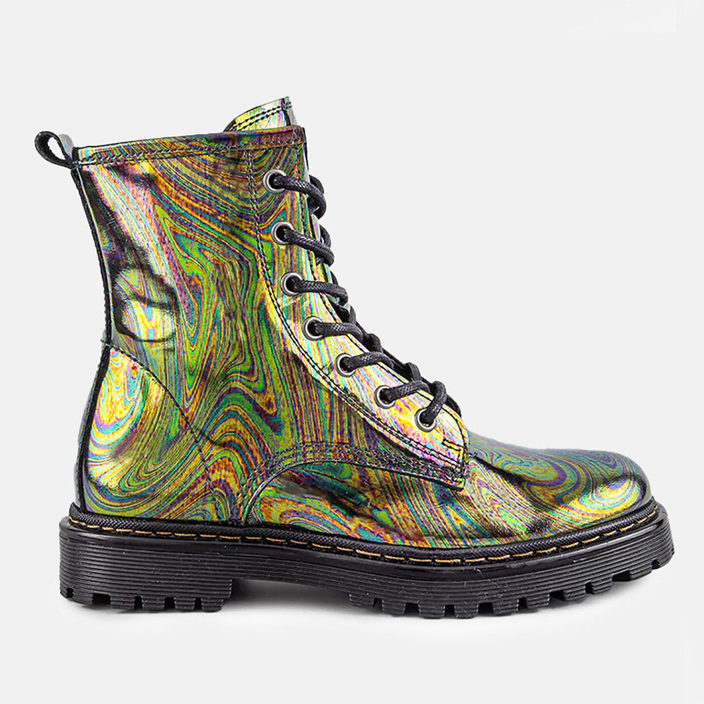 ROWENA LACE UP LEATHER ANKLE BOOTS IN MULTI COLOUR - Fairground product image