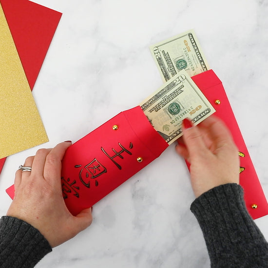New Year's Money Little Girl Holding Red Envelope Drawing PNG Images