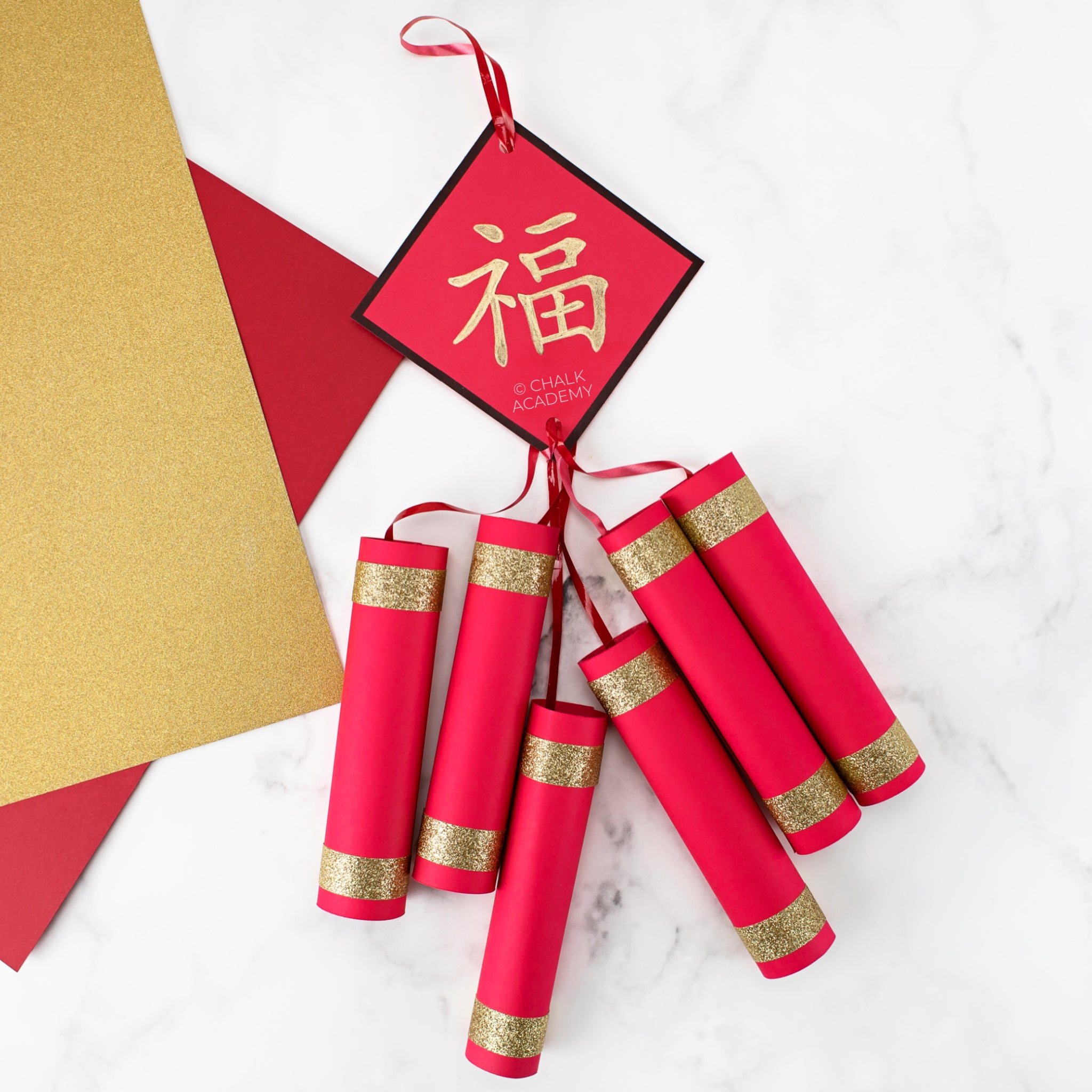 Chinese Firecrackers For The Chinese New Year's Decoration. Stock