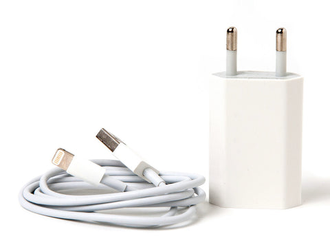 Iphone phone charger isolated on the white background