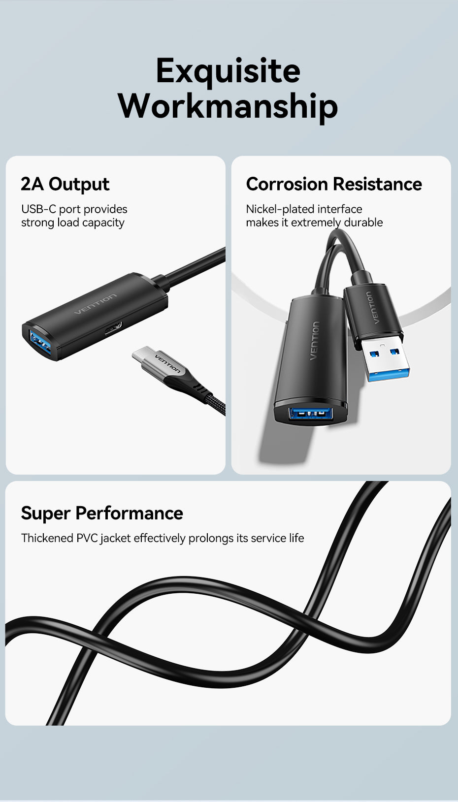 USB 3.0 Type-A Male to Type-A Female Active Extension Cable