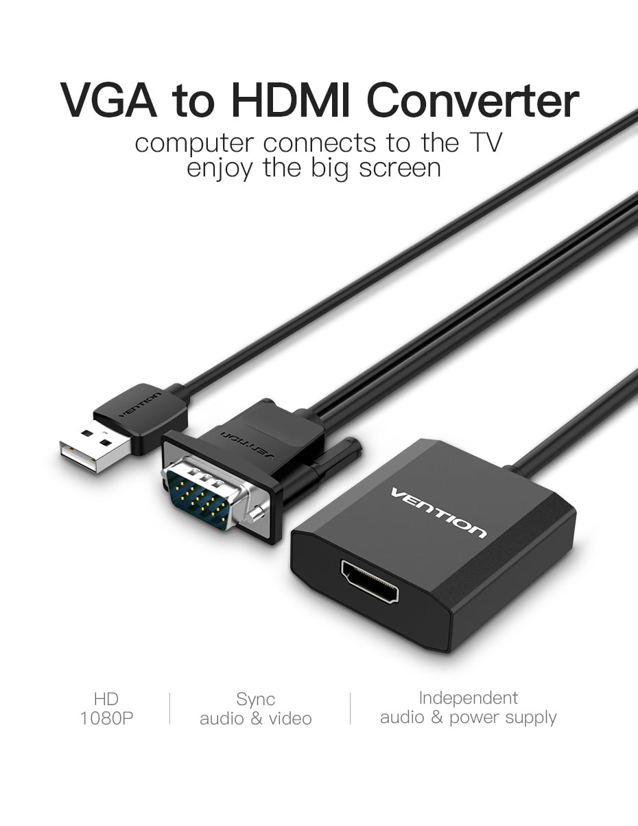 VGA to HDMI VGA Adapter, Dual Display 1080P VGA to Nepal