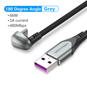spreken Michelangelo Langskomen 66W USB Type C Cable for Huawei P40 P30 5A 180°Angle Fast Charging Wir