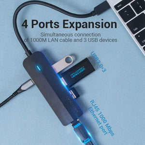 conversión yermo En todo el mundo Vention USB C Ethernet Adapter USB 3.0 USB C to RJ45 Lan USB HUB