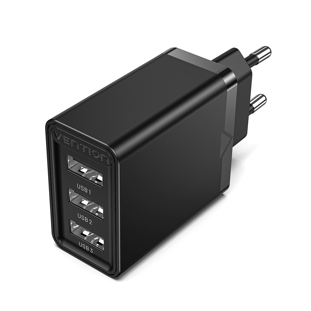Adaptateur de voyage universel USB (C + A + A) à 3 ports (20 W/18 W/18 W)  Noir