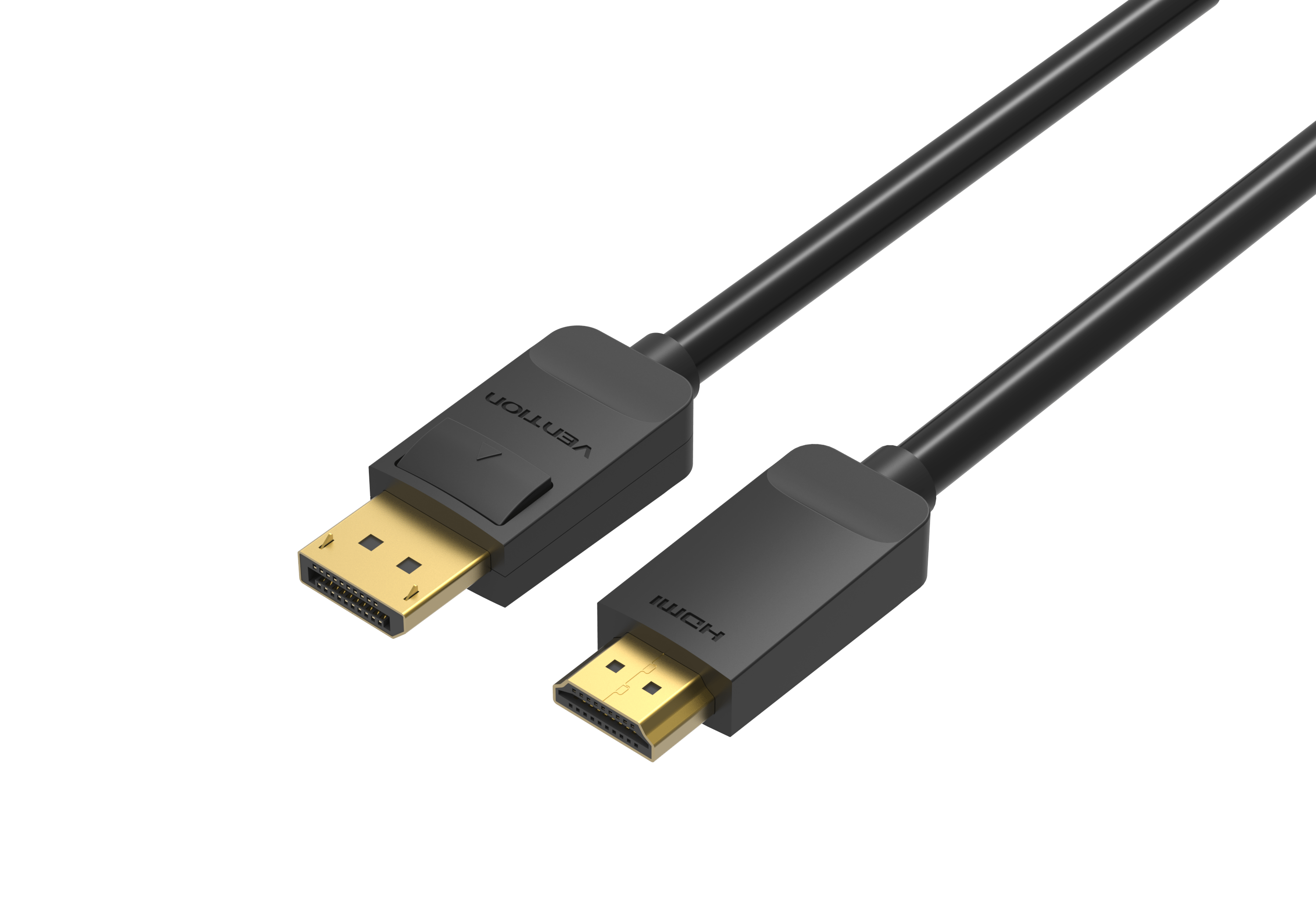 AARBI VENTION - Cable, HDMI 2.0; HDMI plug,HDMI plug 90°; PVC; 3m; black;  30AWG