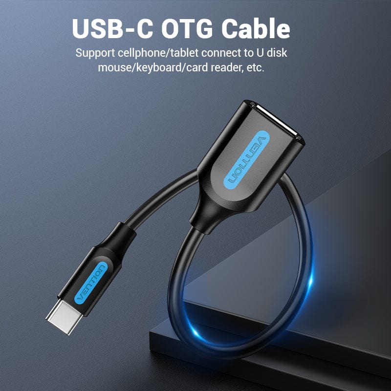 Cabo USB 3.0 A a USB-C Vention 3A 1,5m PVC Preto
