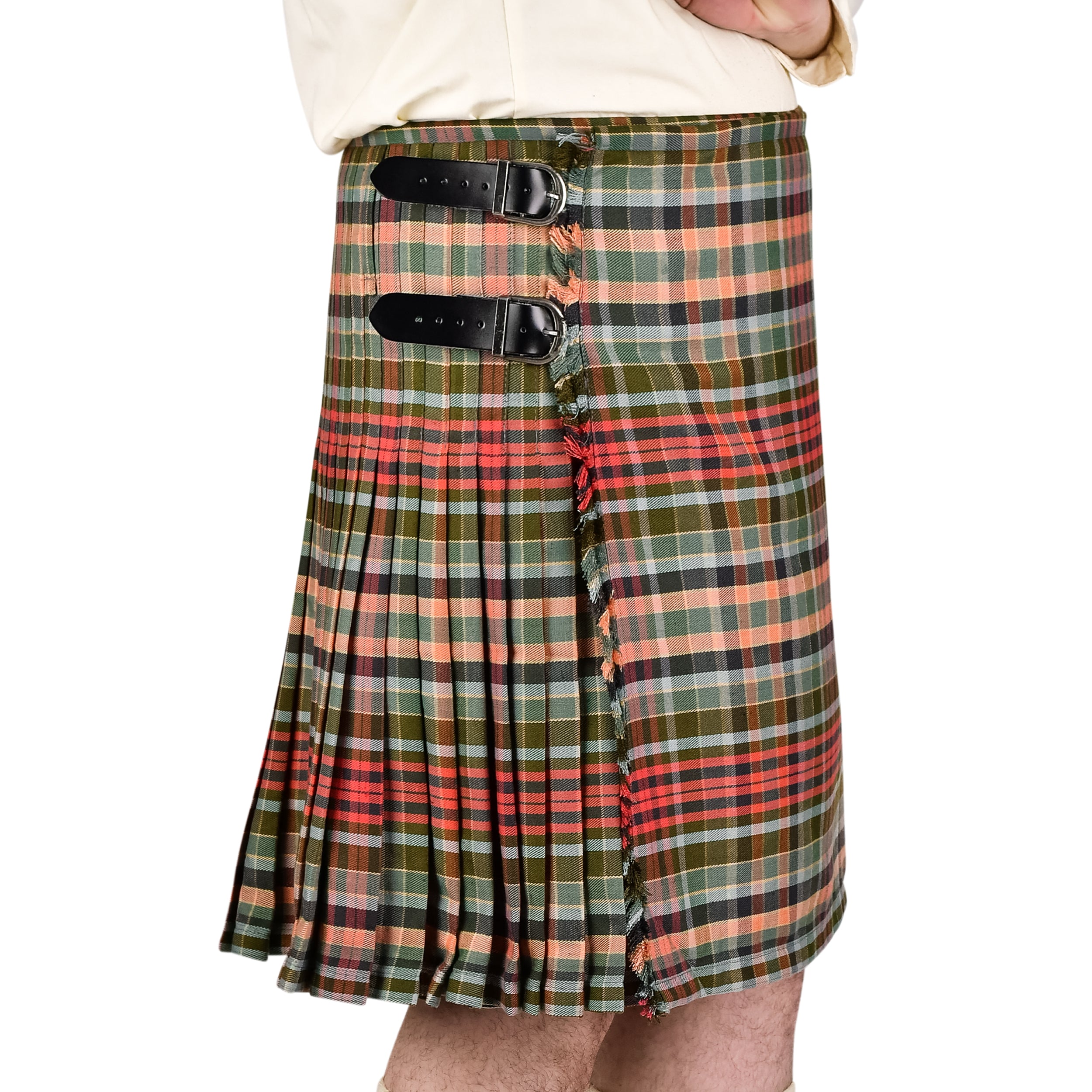 Kilt for Men I Gordon Weathered Red Tartan Kilt Polyviscose 8 Yard Traditional Men Kilt