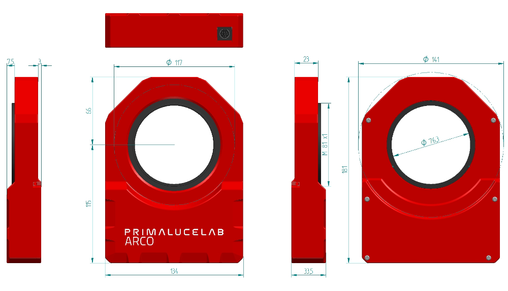 Rotateur robotisé ARCO 3" - Dimensions