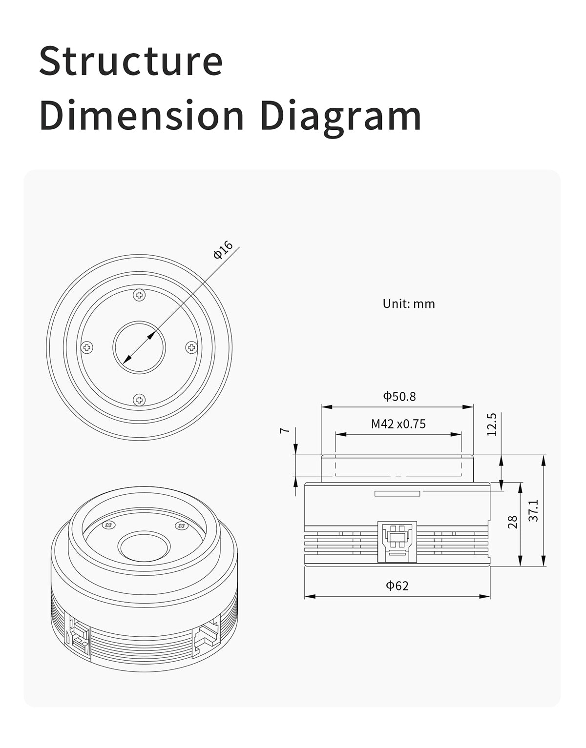 Dimensions de l'ASI676MC