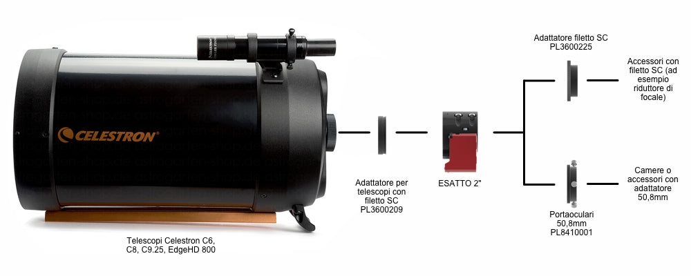 ESATTO 2" Adapter for Telescopes with SC Thread - Accessories