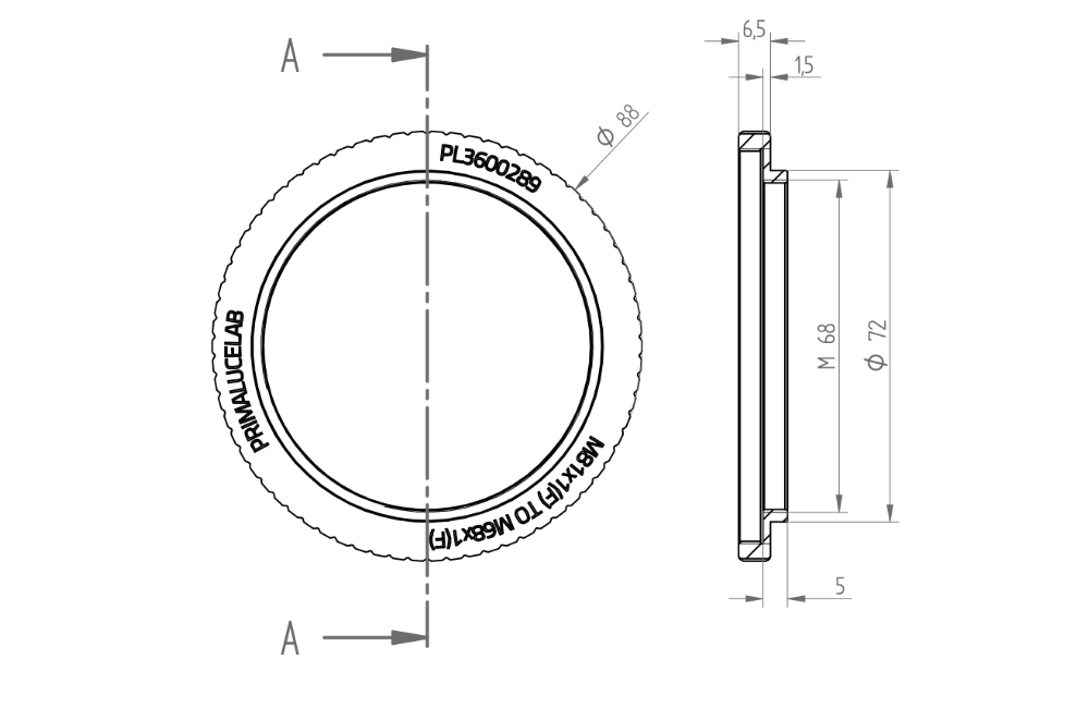 M81 to M68 Female Dimensions