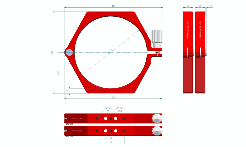 PrimaLuceLab PLUS Support Rings - 140mm Dimensions