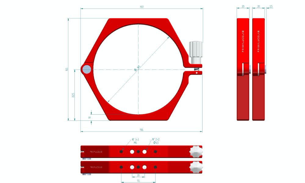 PrimaLuceLab PLUS Support Rings - 145mm Dimensions