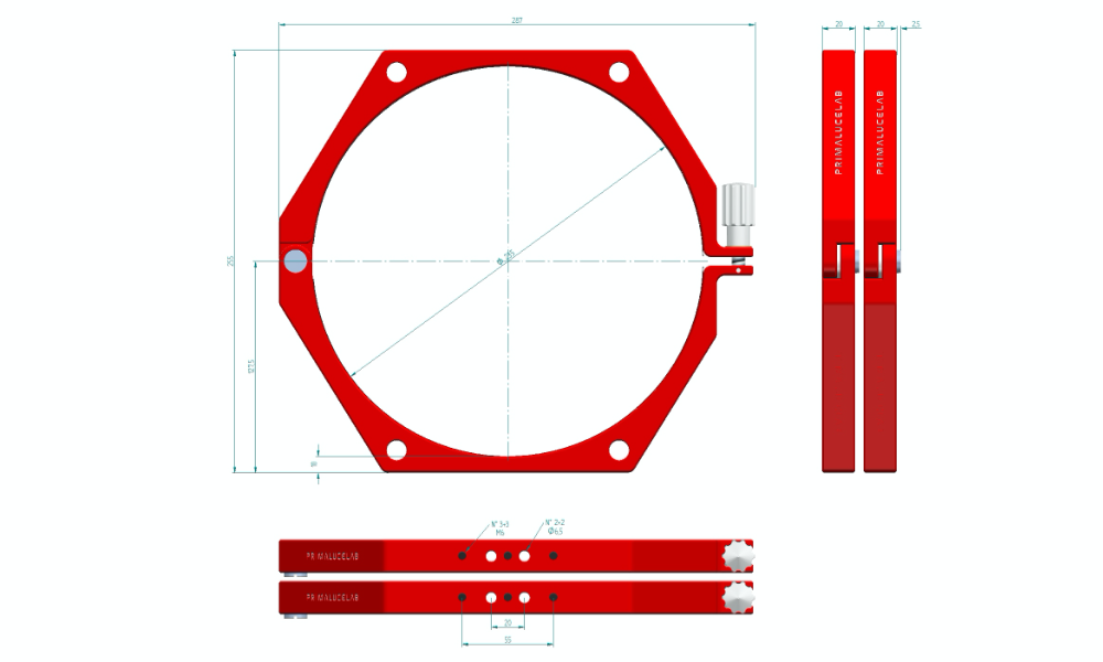 PrimaLuceLab PLUS Support Rings - 235mm Dimensions