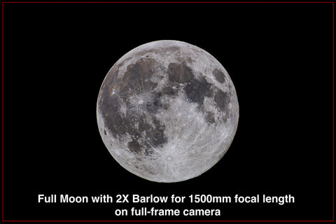 Pleine Lune vue avec un télescope et Barlow