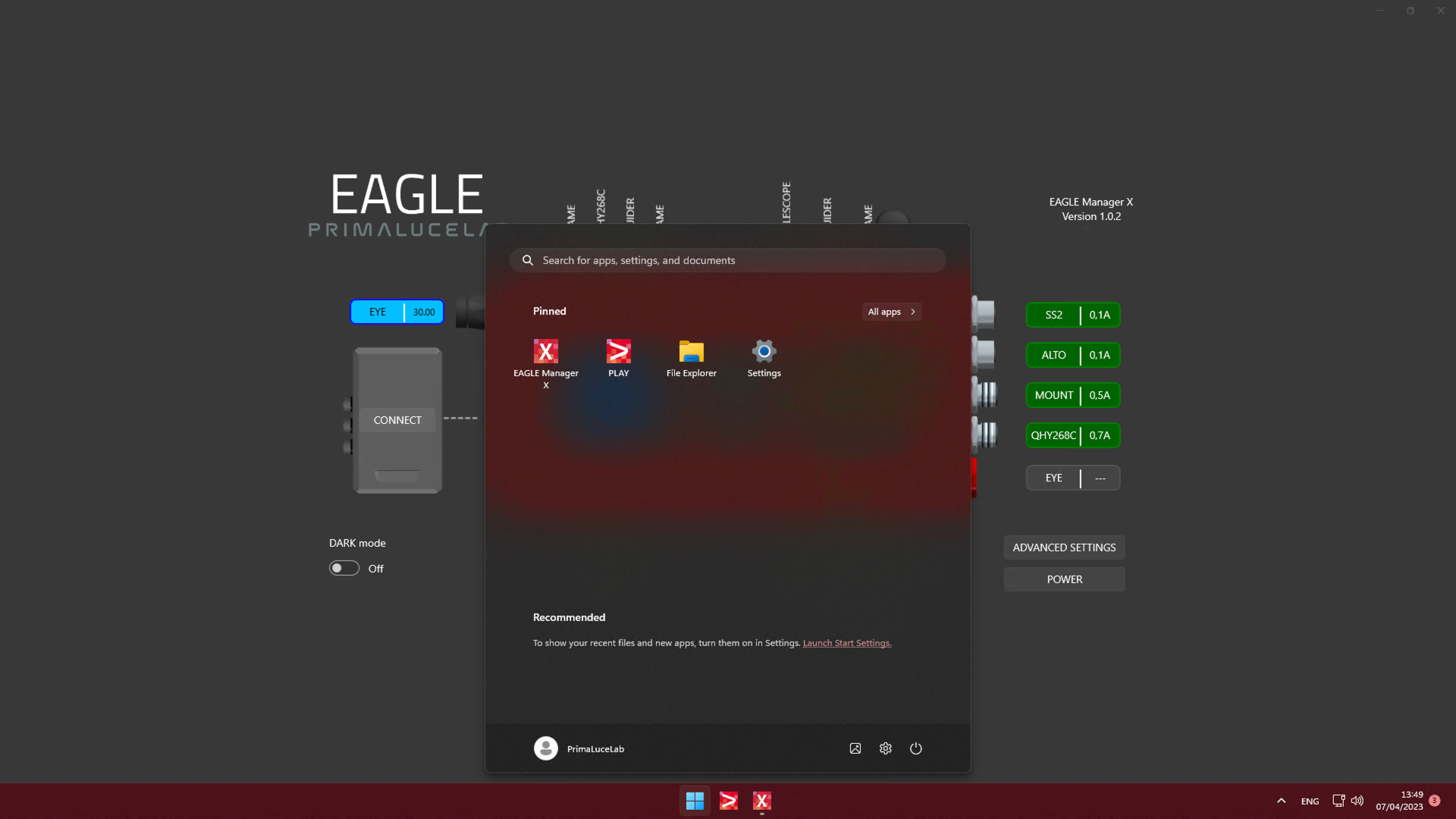 Logiciel informatique d'astrophotographie EAGLE5 PRO