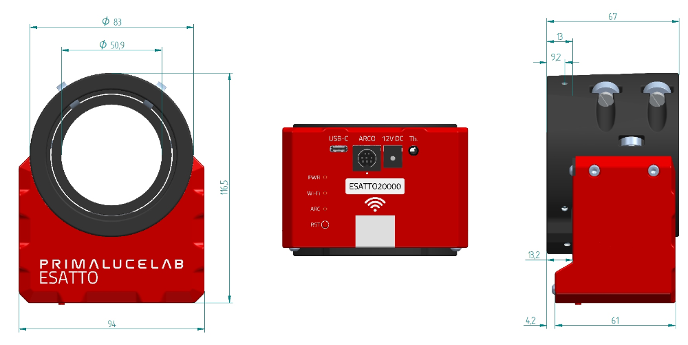 ESATTO 2" Dimensions