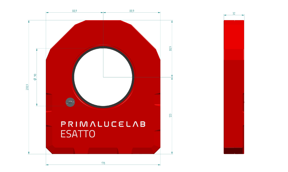 ESATTO 3.5" LP Low Profile Robotic Focusing Motor Dimensions