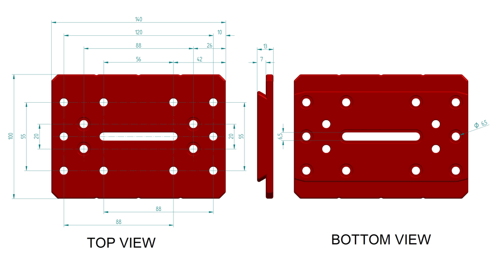 PrimaLuceLab PLUS Losmandy Plates - 140mm Dimensions