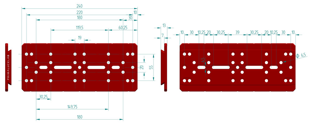 PrimaLuceLab PLUS Losmandy Plates - 240mm Dimensions