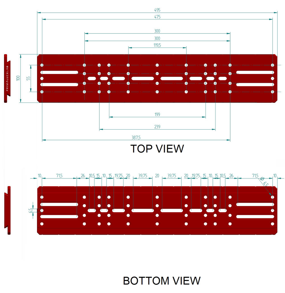 PrimaLuceLab PLUS Losmandy Plates - 495mm Dimensions