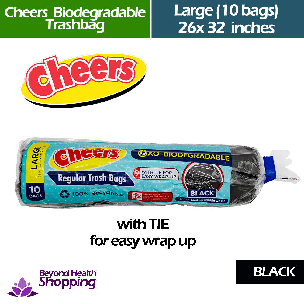 Cheers Small Size Black Trash Bag - 10 Bags (1 Pack)