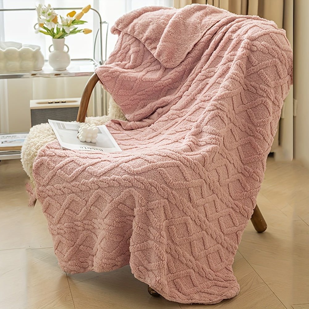 1pc Plush Fleece Blanket - Soft, Warm, and Cozy Bed Blanket for Bed, Couch, Travel - Multifunctional, 3D Fashionable Design, Thick, Comfortable, and Flannel Throw Blanket for Cold Weather