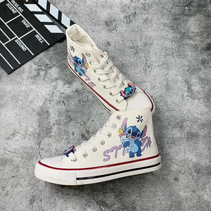 namcoverse namcoverse-Lilo & Stitch Canvas Shoes Cute Cartoon Little Monster Pattern Shoes Fashion Casual Sports High and Low Canvas Shoes - NAMCOVERSE