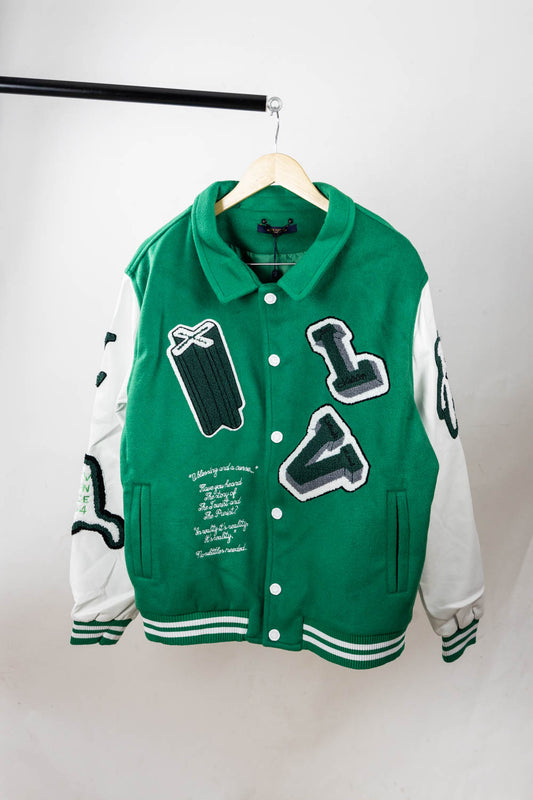 Shop Louis Vuitton 2022-23FW LV MULTI-PATCHES MIXED LEATHER VARSITY BLOUSON  1AAHH3 by Fujistyle
