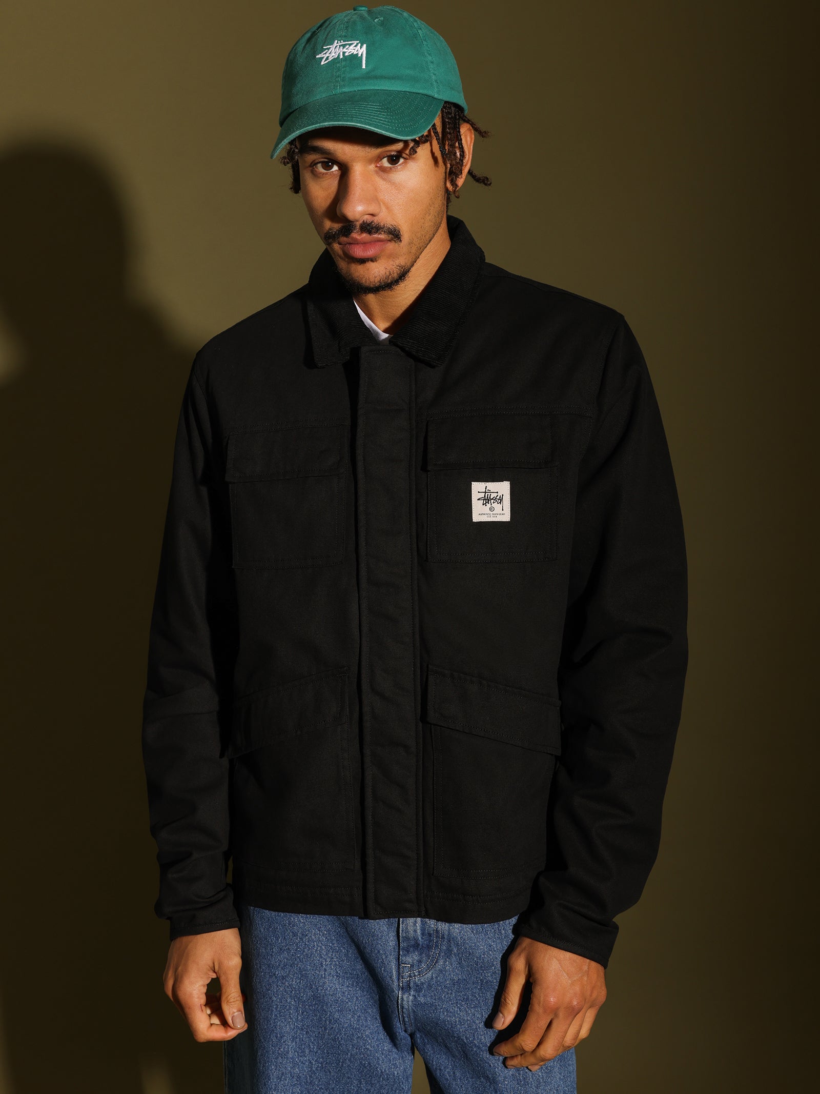 stussy washed canvas shop jacket M 数回着用 | www.jarussi.com.br