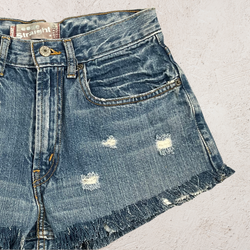 REWORKED FRAYED DENIM HOTPANT SS24