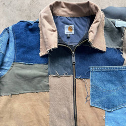 Upcycled Carhartt Workwear and Denim Raw Patchwork..