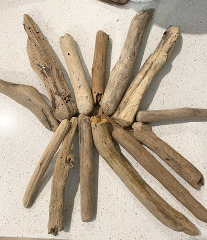 Laying out a driftwood starburst
