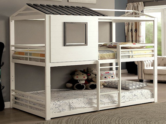 bunk bed with house on top