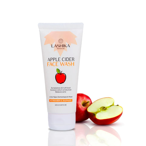 A close-up of Lashika apple cider vinegar face wash, showcasing its skincare advantages and refreshing cleansing effects.