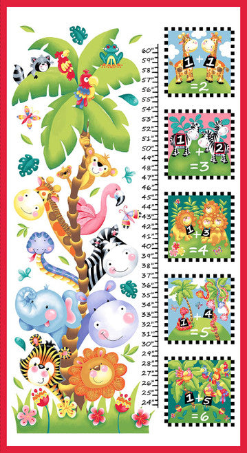 Born to Be Wild by Delphine Cubitt 24" Panel Growth Chart 1844P-186 Cotton Woven Panel