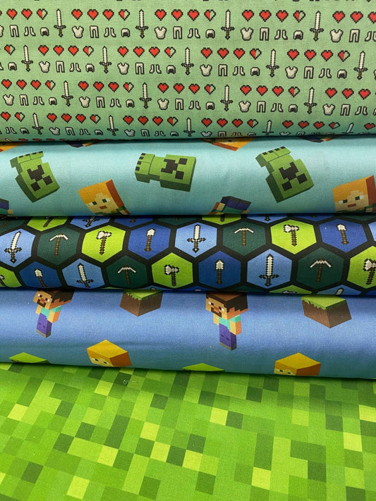 Licensed Minecraft Pixels 669536470715 Cotton Woven Fabric
