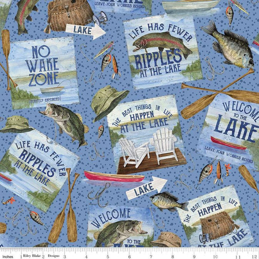 At The Lake by Tara Reed Main Navy C10550-NAVY Cotton Woven Fabric – The  Fabric Candy Shoppe