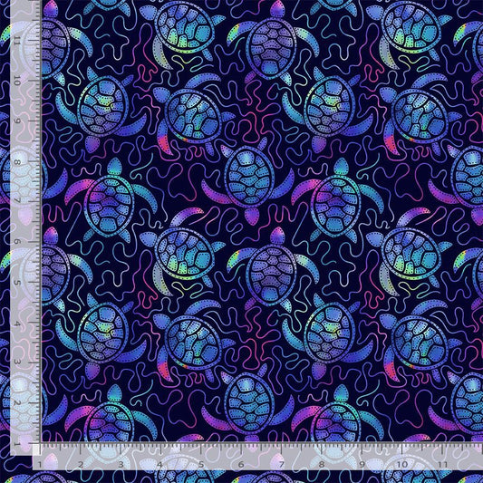 Rainbow Fish Light Purple Sea (NOT metallic) 0135 Cotton Woven