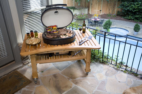 Primo grill with stand and accessories