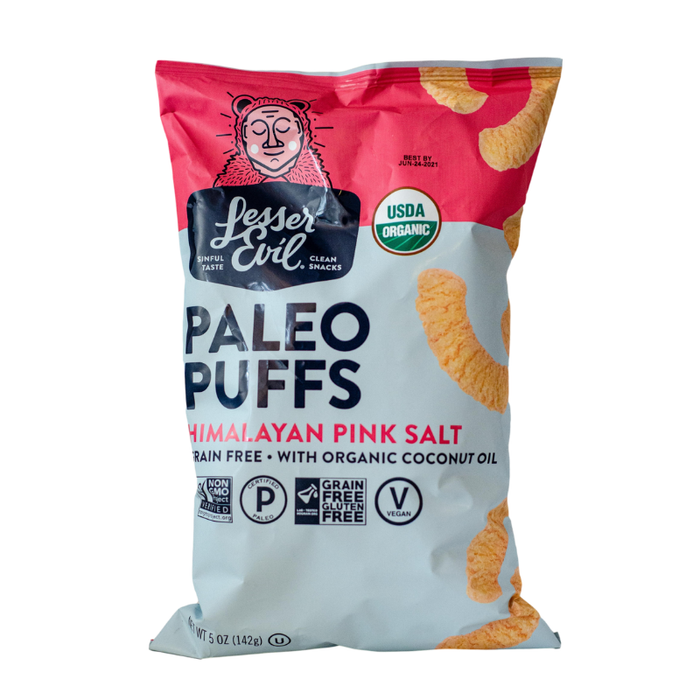 lesser evil paleo puffs himalayan pink salt