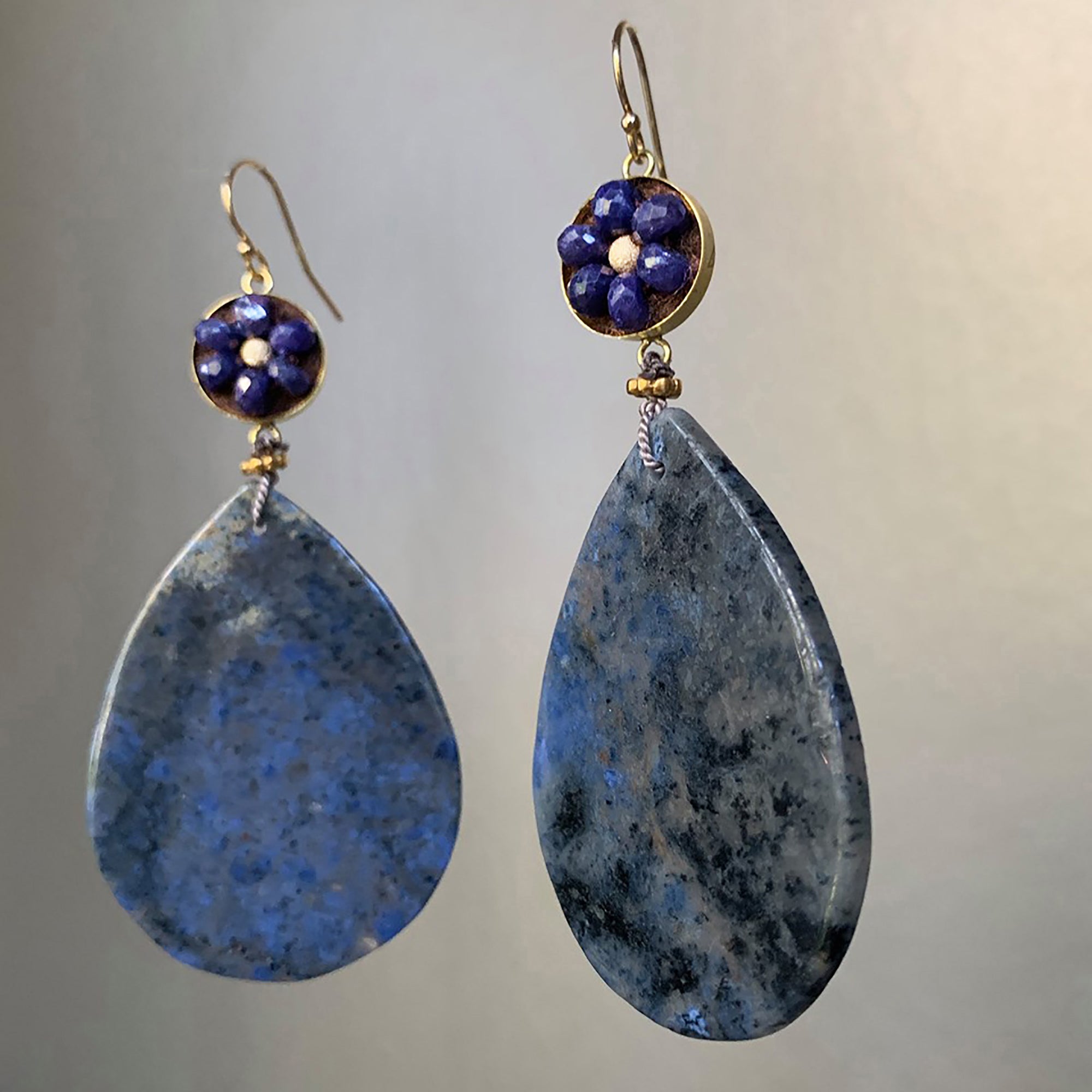 Bluer than Midnight sapphire mosaic ear - Sophia Forero Designs