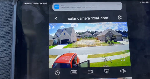 monitoring your property through the solar camera on phones