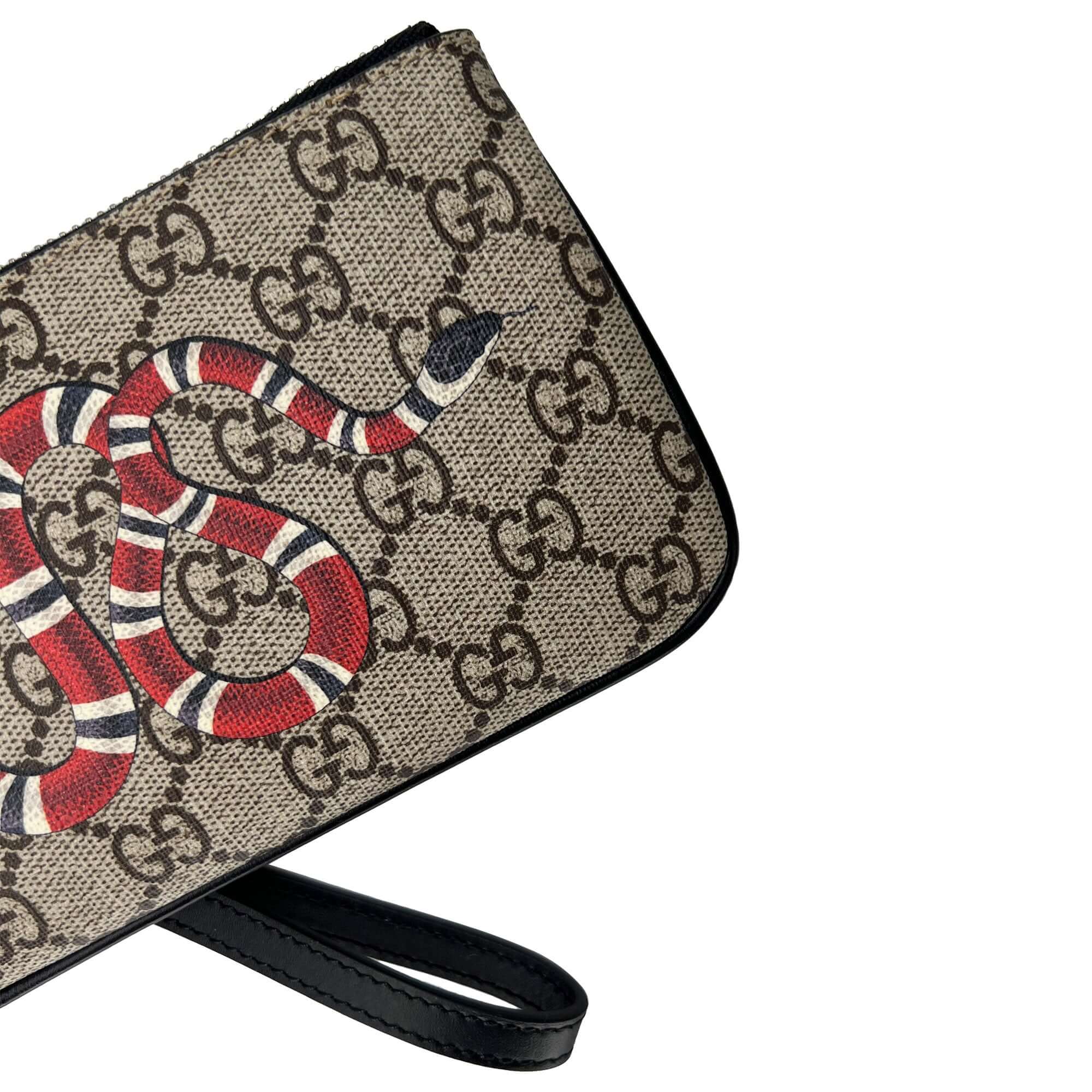 Gucci snake print GG supreme zip around wallet – VintageBooBoo Pre