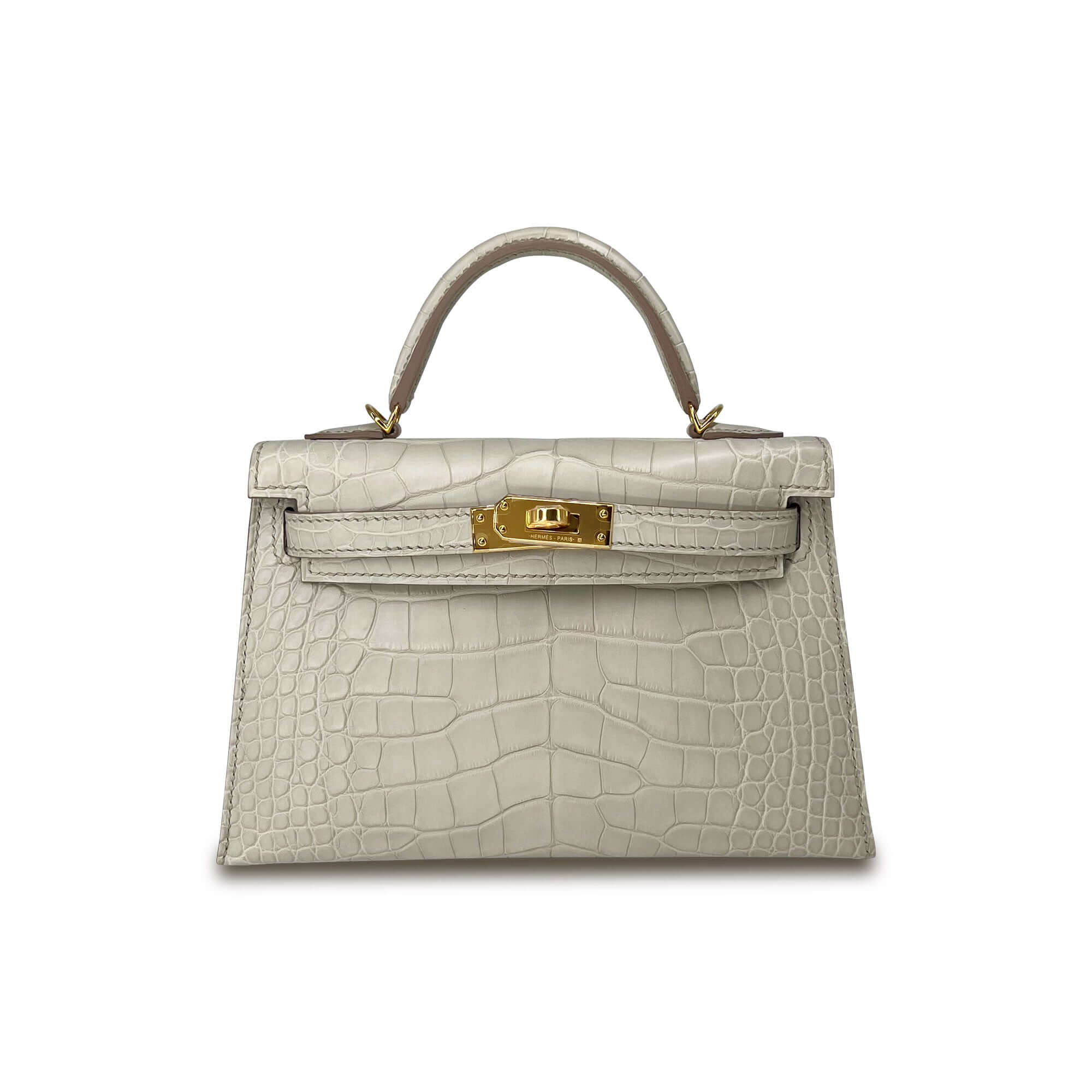 Hermès HERMES Kelly 25 hand bag U Epsom leather White Craie ref