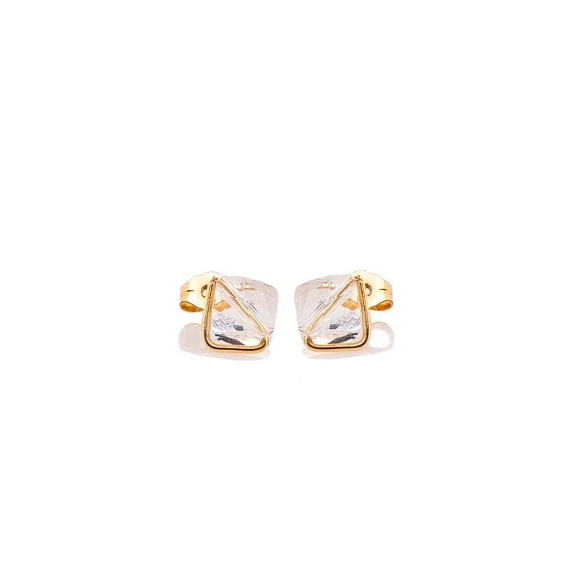 Transparent Square Zircon Earrings Crystal Clear Stud - Temu